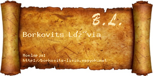 Borkovits Lívia névjegykártya